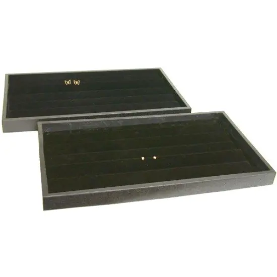 90 Pair Black Earring Display & Travel Trays {1}
