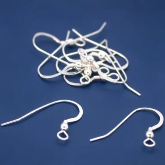 10 Fish Hook Earrings Sterling Silver Earwires W/Coil {1}