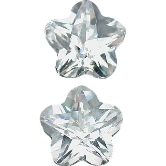 2 White Flower Cubic Zirconia 6mm {1}