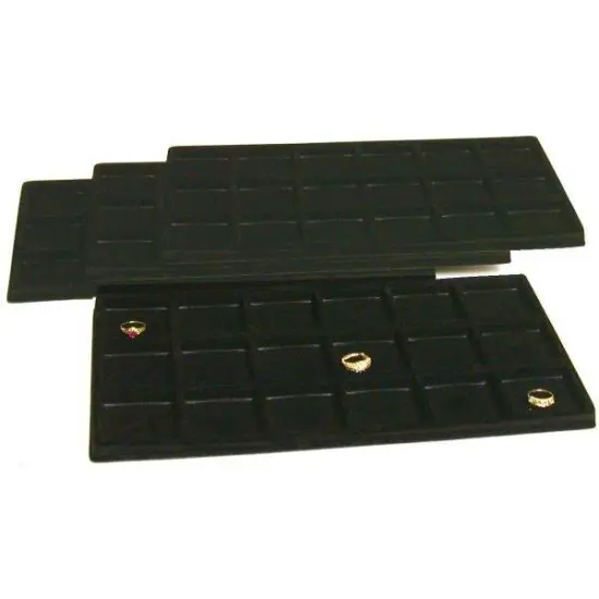 4 Black 18 Slot Coin Jewelry Showcase Display Tray Inserts {3}