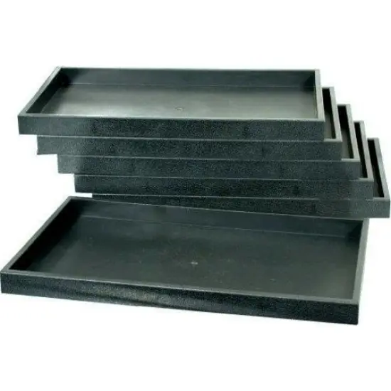6 Black Plastic Jewelry Case Stacking Display Trays {1}
