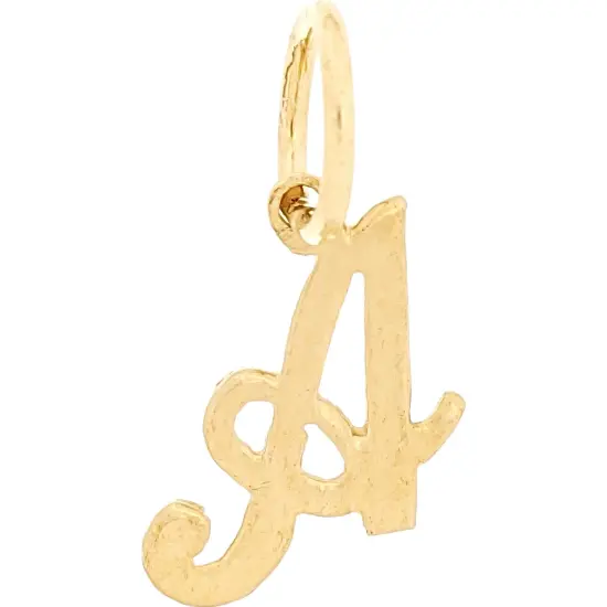 14k Yellow Letter "A"Charm with 18" Gold Cable Chain & Gift box {2}