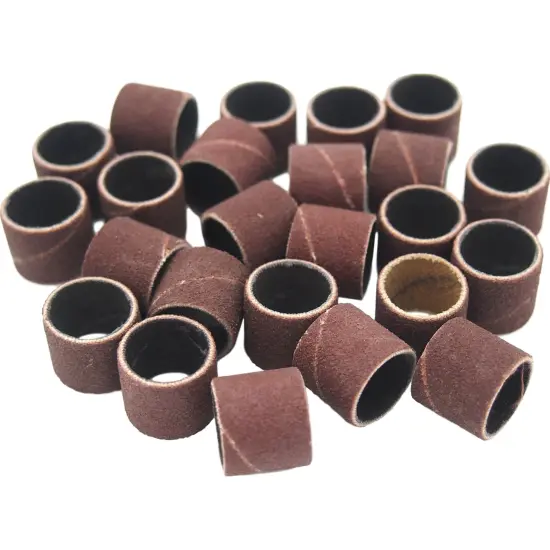 100 Abrasive Sanding Bands Rotary Tool Drum Coarse .50" {1}