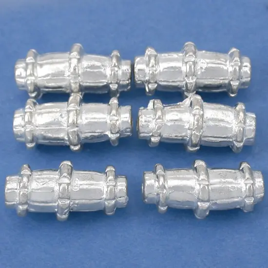 15g Bali Tube Bead Silver Plated Cylinder 17mm Approx 6 {1}