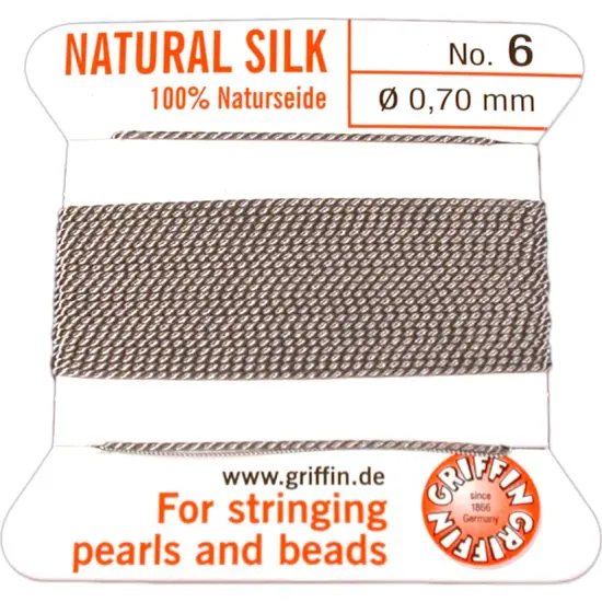 Griffin Silk Thread Cord Size No 6 - Gray 42541 {1}