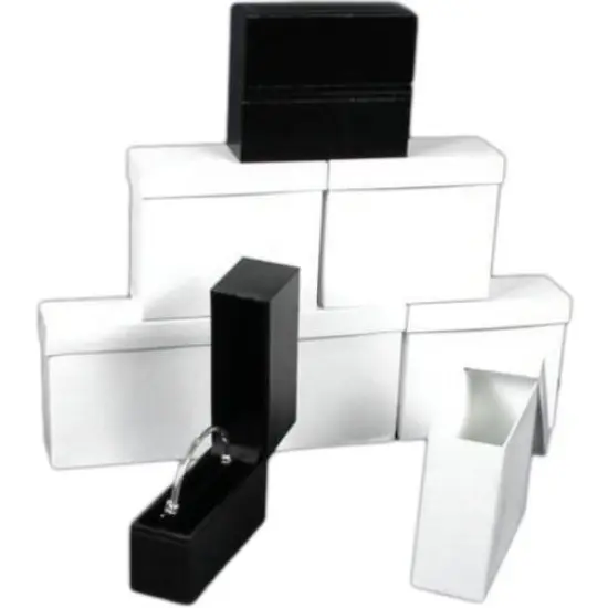 6 Bangle Bracelet Boxes Black Leather Gift Display Box {1}