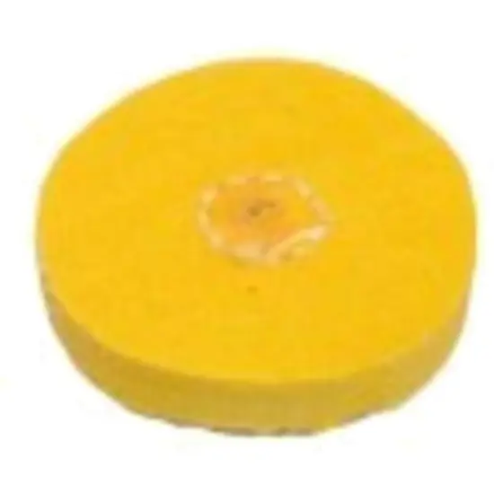 MUSLIN BUFF CHEMKOTE WITH SHELLAC CENTERS YELLOW 1" DIAMETER X 16 PLY 1 ROW OF STITCHING {1}