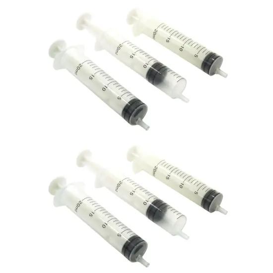 6 Plastic Syringe Liquid Lubricant Measuring Tool 20 ml {1}