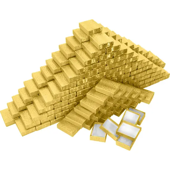 Cotton Filled Jewelry Gift Box Gold Color 1 7/8" 200Pcs {1}