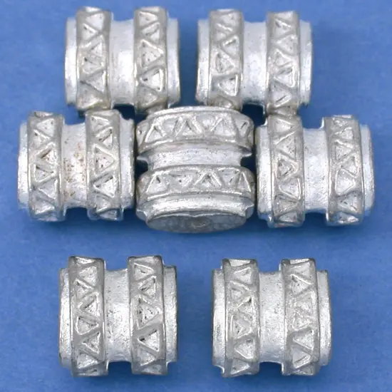 15 Gram Bali Flat Oval Barrel Beads Silver Plated 9mm {1}
