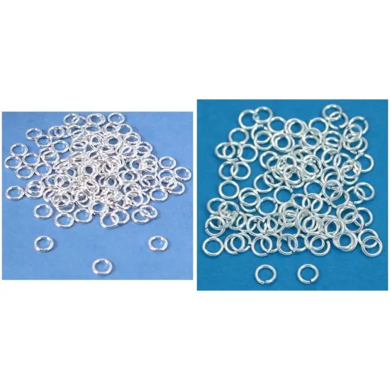 5mm & 3mm Sterling Silver Open Jump Rings Jewelry Connector Findings Kit 200 Pcs {1}