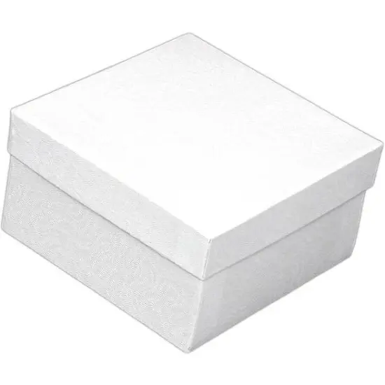 25 White Swirl Cotton Boxes Bracelet Gift Box Display 3.75" {2}