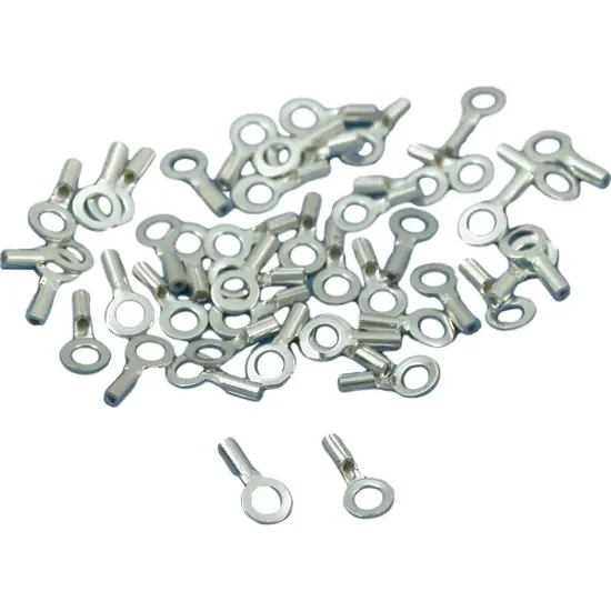 50 Sterling Silver Crimp Necklace Cord End Beading 6mm {1}