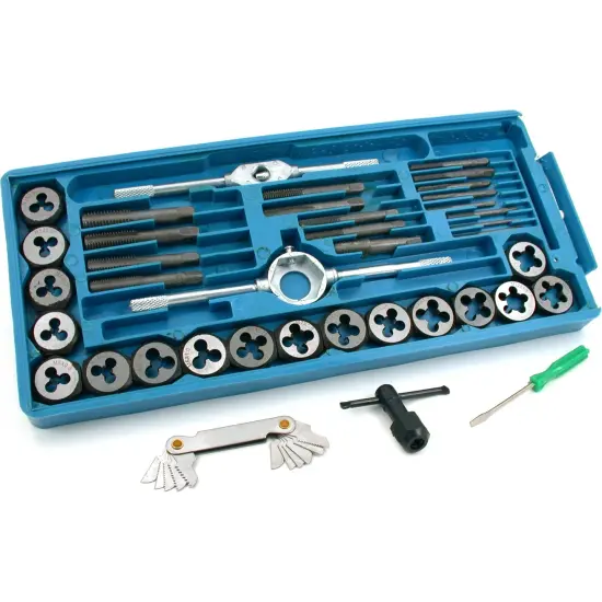 40Pc Metric Tap & Die Set Machinist Shop Thread Cutting {1}