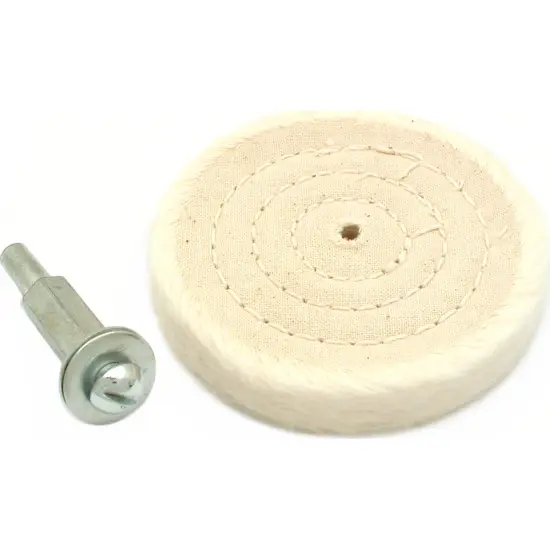 3" Cotton Buffing Wheel & Mandrel & Fabulustre Polishing Compound Tube 1/4lb {2}