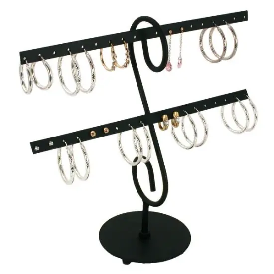 16 Pairs Metal Earring Display Stand Black 8" {1}