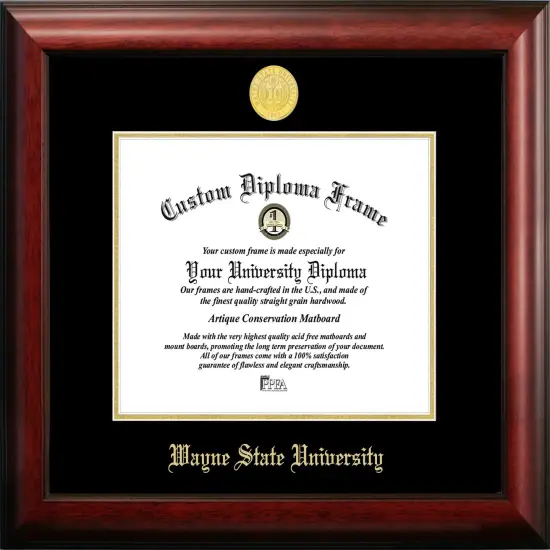 Wayne State University 10w x 8h Gold Embossed Diploma Frame {1}