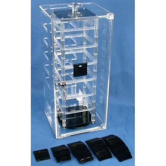 Revolving Rotating Earring Display Case & 100 Black Cards {1}