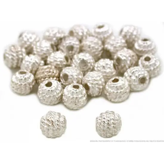 Round Bali Beads Silver Plated Jewelry 5mm Approx 25 {1}