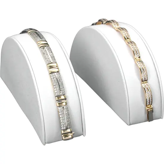 White Leatherette Jewelry Display 6 Pc Set New Bonus {2}
