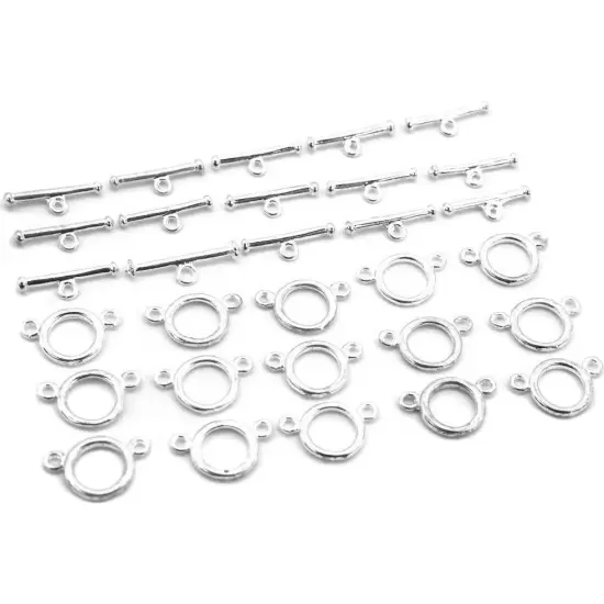 2 Strand Toggle Clasp Silver Plated 11.5mm Approx 15 {1}