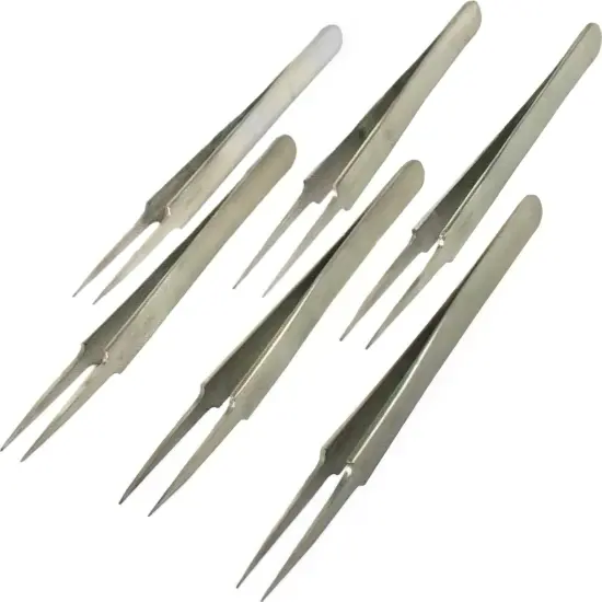 6 #2 Antimagnetic Non Magnetic Tweezers Jewelers Tool {1}