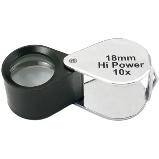10X 18mm ROUND LOUPE Black & Chrome {1}