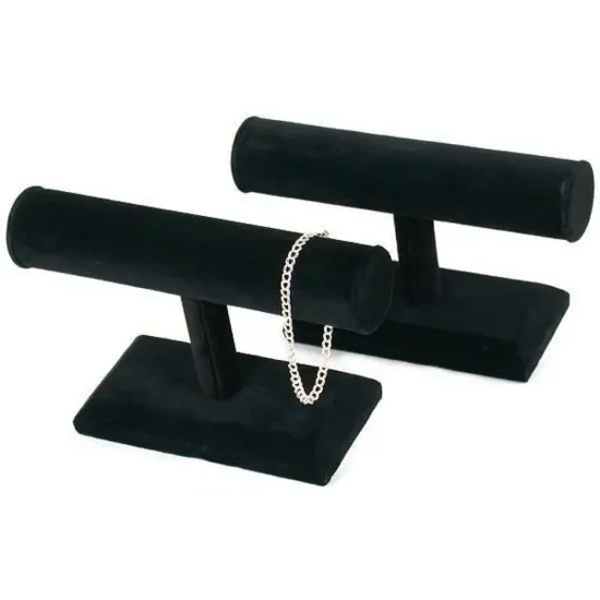 2 T Bar Slatwall Bangle Black Velvet Jewelry Display {1}