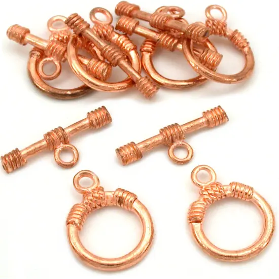 Bali Toggle Clasps Copper Plated 14.5mm 6Pcs Approx. {1}
