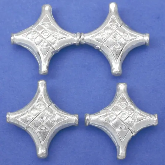 Bali Diamond Beads Silver Plated Bead 22.5mm Approx 3 {1}