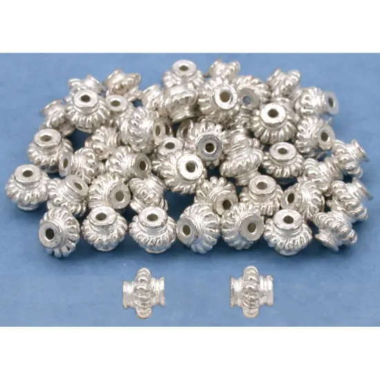 Rope Tube Bali Beads Silver Plated 6.5mm Approx 50 {1}