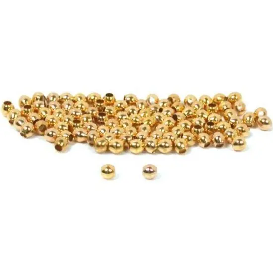 100 Ball Beads Gold Plated Round Beading Stringing 2mm {1}