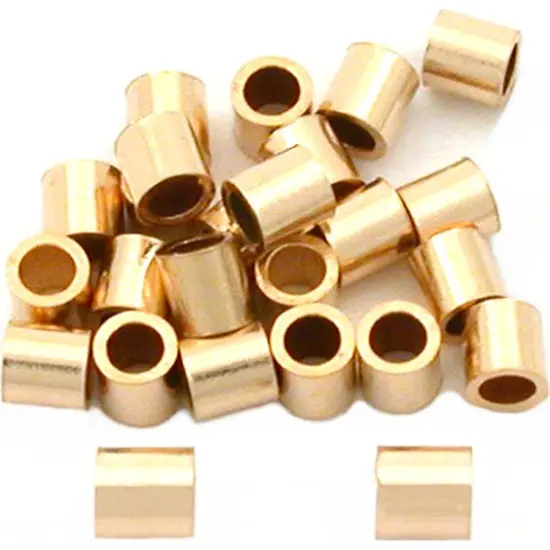 25 Gold Filled Tube Crimp Beads Jewelry Beading 2mm {1}