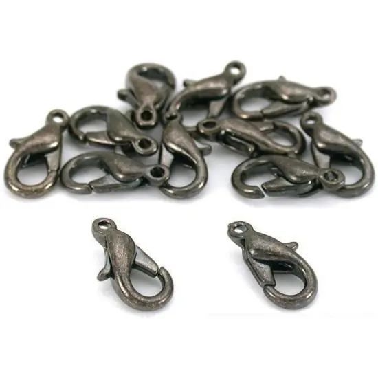 12 Gun Metal Plated Lobster Clasps Jewelry Finding 12mm {1}