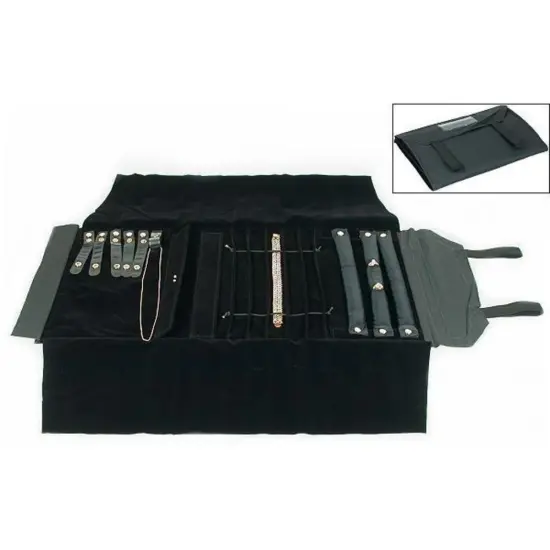 Jewelry Roll Chain Ring Bracelet BlackDisplay {1}