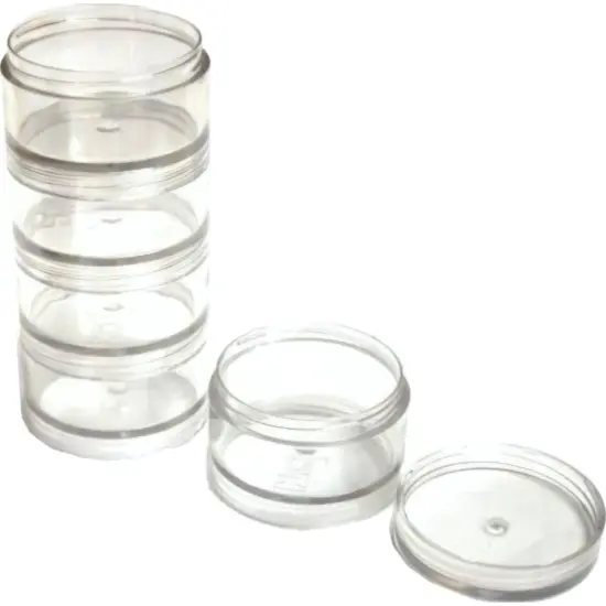 5 Piece- 2" Diam. Stackable Jars: TJ05-93505-Z02 : ( Pack of 2 Sets ) {2}