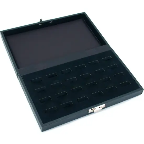 2 Black Travel Ring Case Jewelry Display Locking Trays {3}