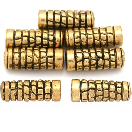 15g Bali Tube Beads Antique Gold Plated 15.5mm Approx 6 {1}