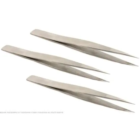 3 Tweezers Gemstone Beading Diamond Stainless Gem Tool {1}