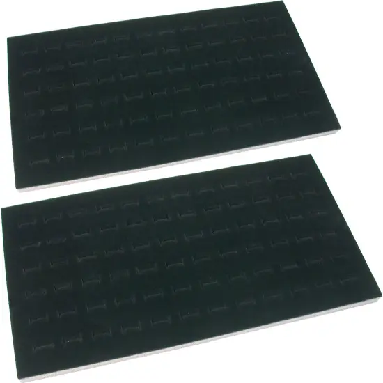 Glass Top Black Jewelry Display Case 2 72 Slot Ring Trays {4}