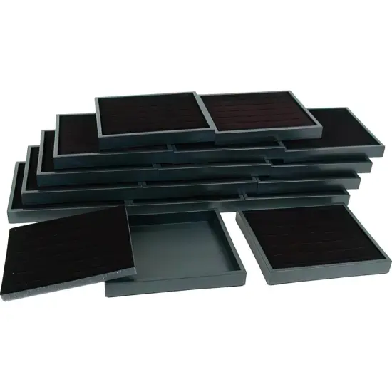 12 36 Slot Black Ring Display & Travel Trays {1}