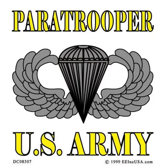 U.S. Army Paratrooper Sticker 3-1/4"X3-1/2" {1}