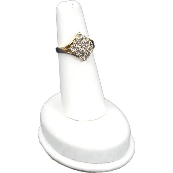 3 White Leather Ring Finger Displays Jewelry Showcase {2}