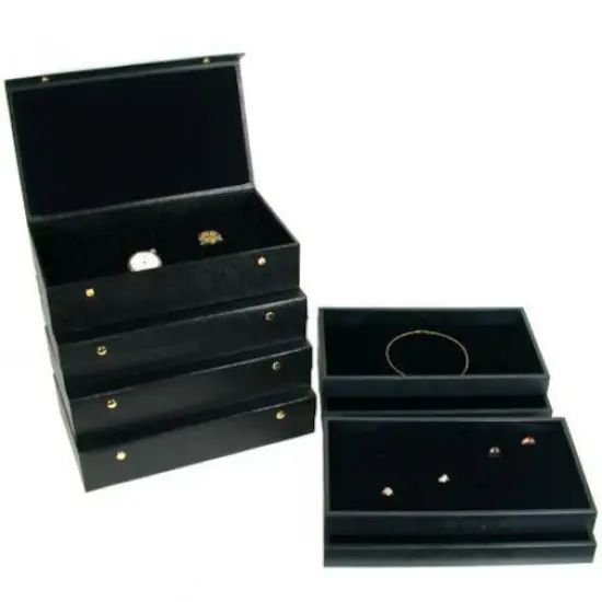 21 Ring Chain Jewelry Pad Display Trays Carrying Case {2}