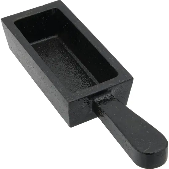 Cast Iron Open Ingot Mold 120x45x30 mm 124g 4 oz Capacity for Gold and Silver {3}