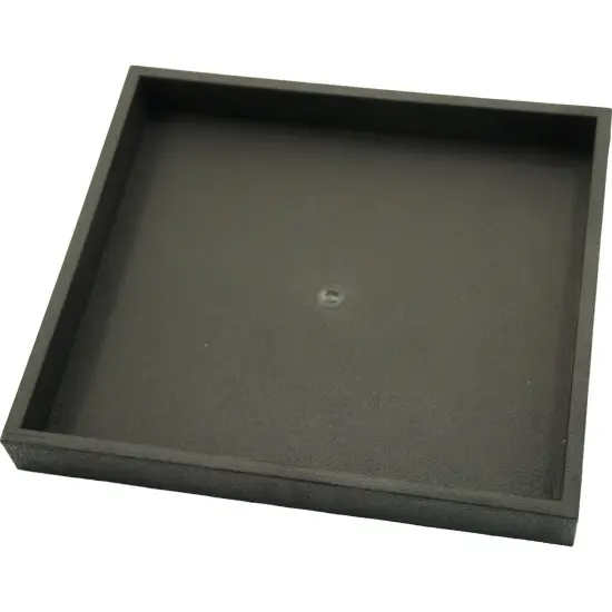 Black Open Square Stackable Jewelry Display Tray w/ Gray 4-slot Plastic Tray {2}