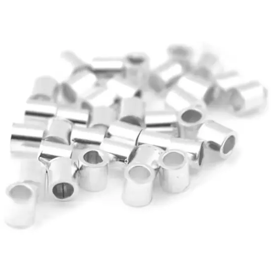 40 Crimp Tube Beads Sterling Silver Bead String Part {1}