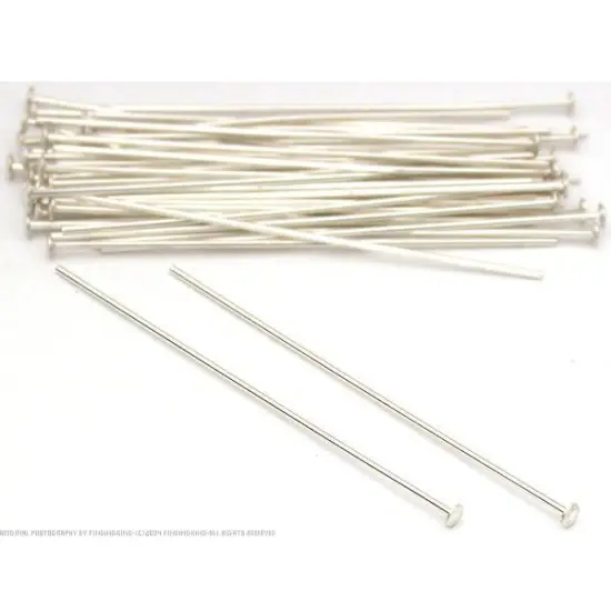 40 Hat Head Pins Sterling Silver 1.5" Pin Jewelry 22 Ga {1}