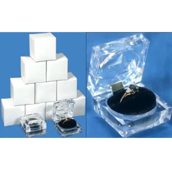 12 Large Mens Crystal Ring Jewelry Gift Boxes {1}