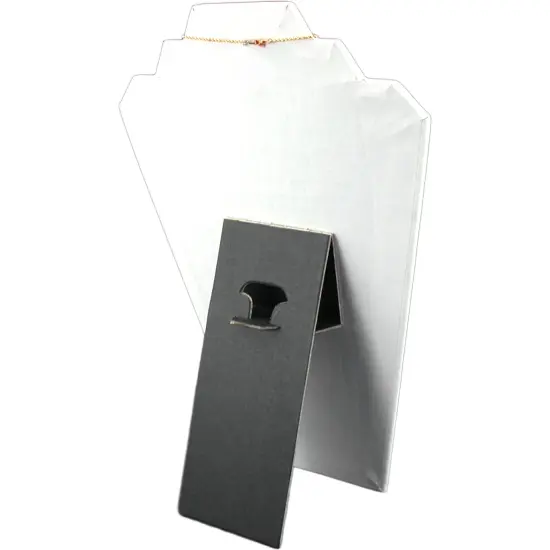 8 Pc Set White Leather Necklace Chain Jewelry Displays {3}